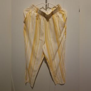 Forever 21 Yellow and White Striped Pants like new only used once Make an offer.